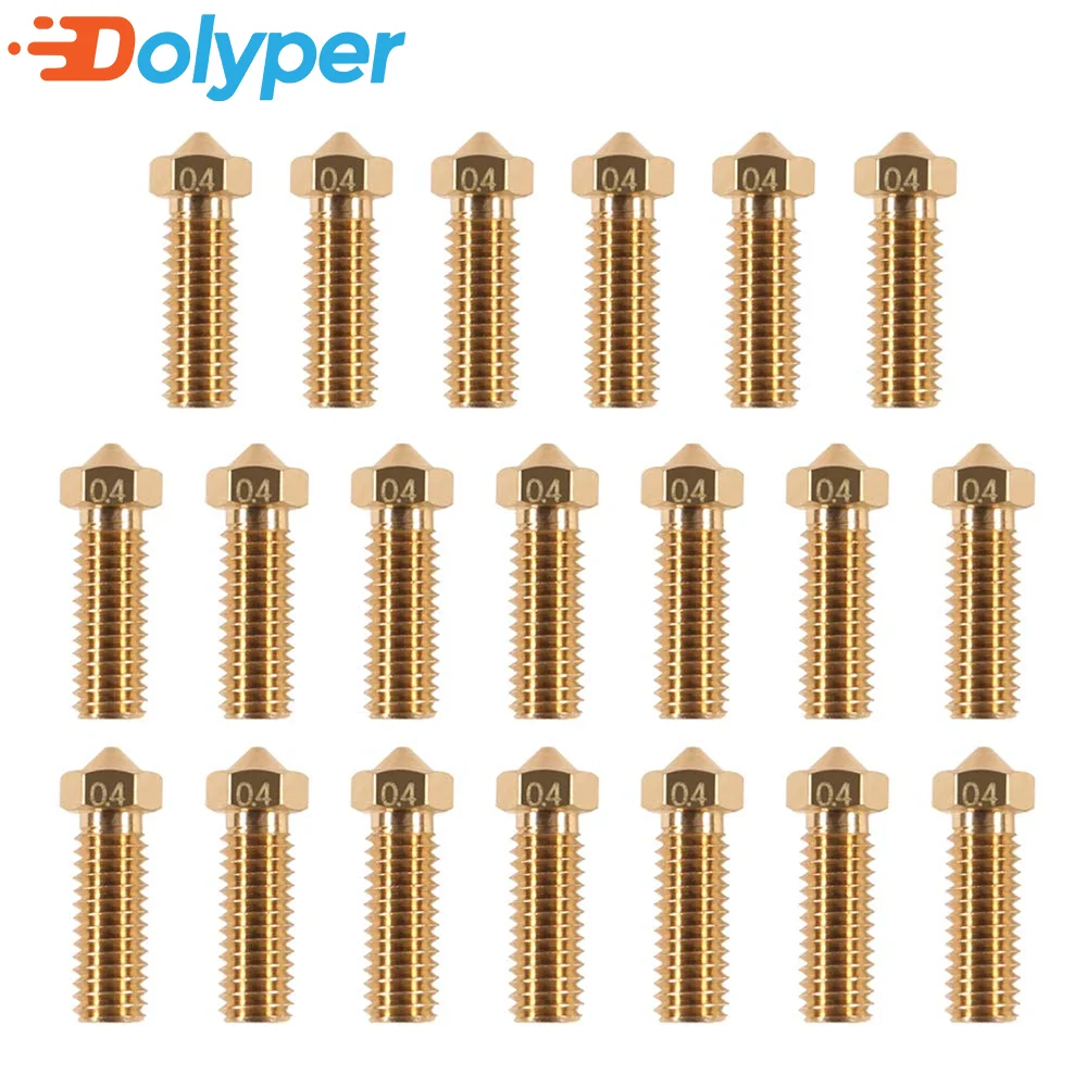 20PCS 3D Brass Volcano Nozzle M6 Thread Nozzles Printed Head for 1.75mm Filament Volcano Heater Block J-Head Hotend Extruder