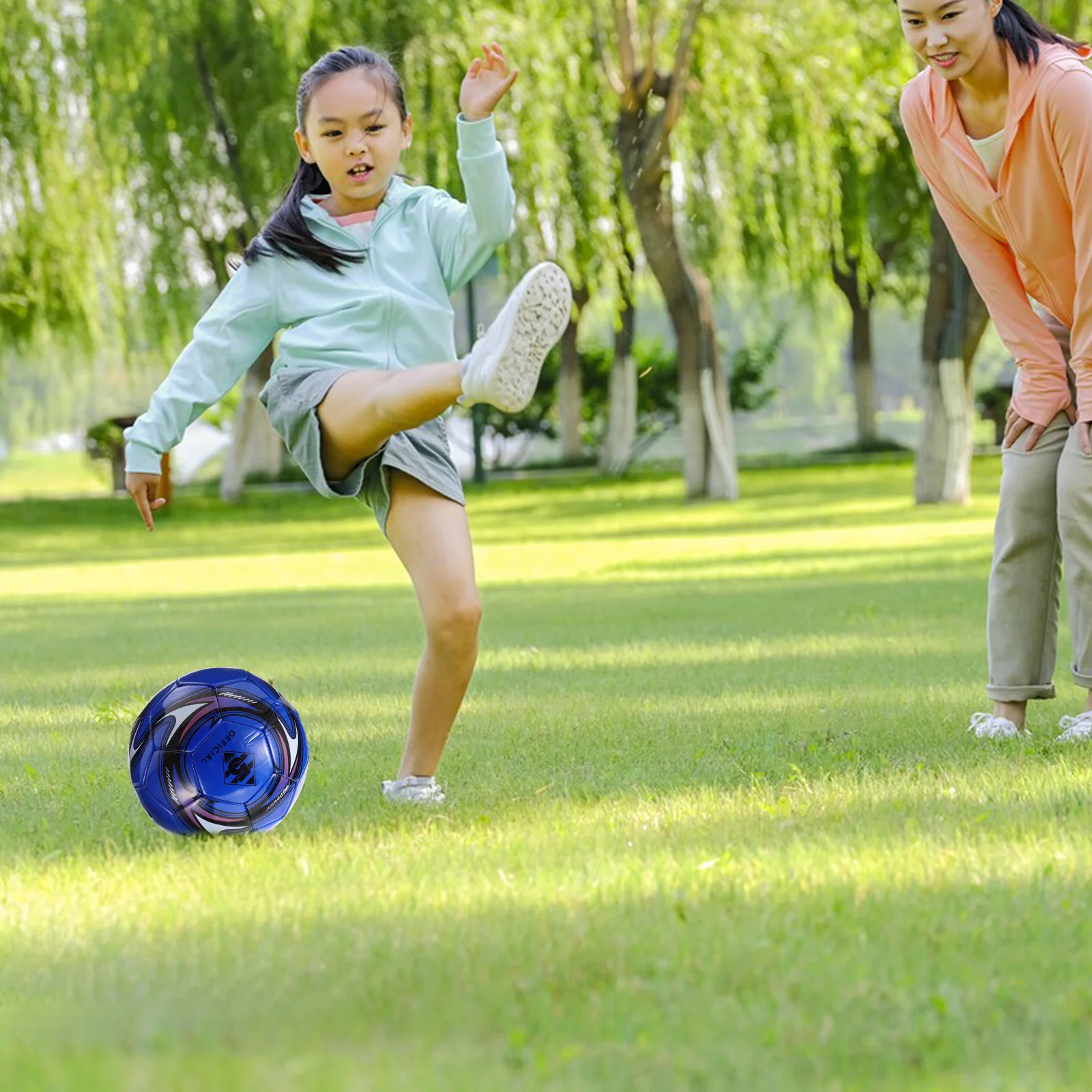 

Soccer Ball PVC Durable Football for Training Competition Outdoor Play Adult Soccer for 1-3