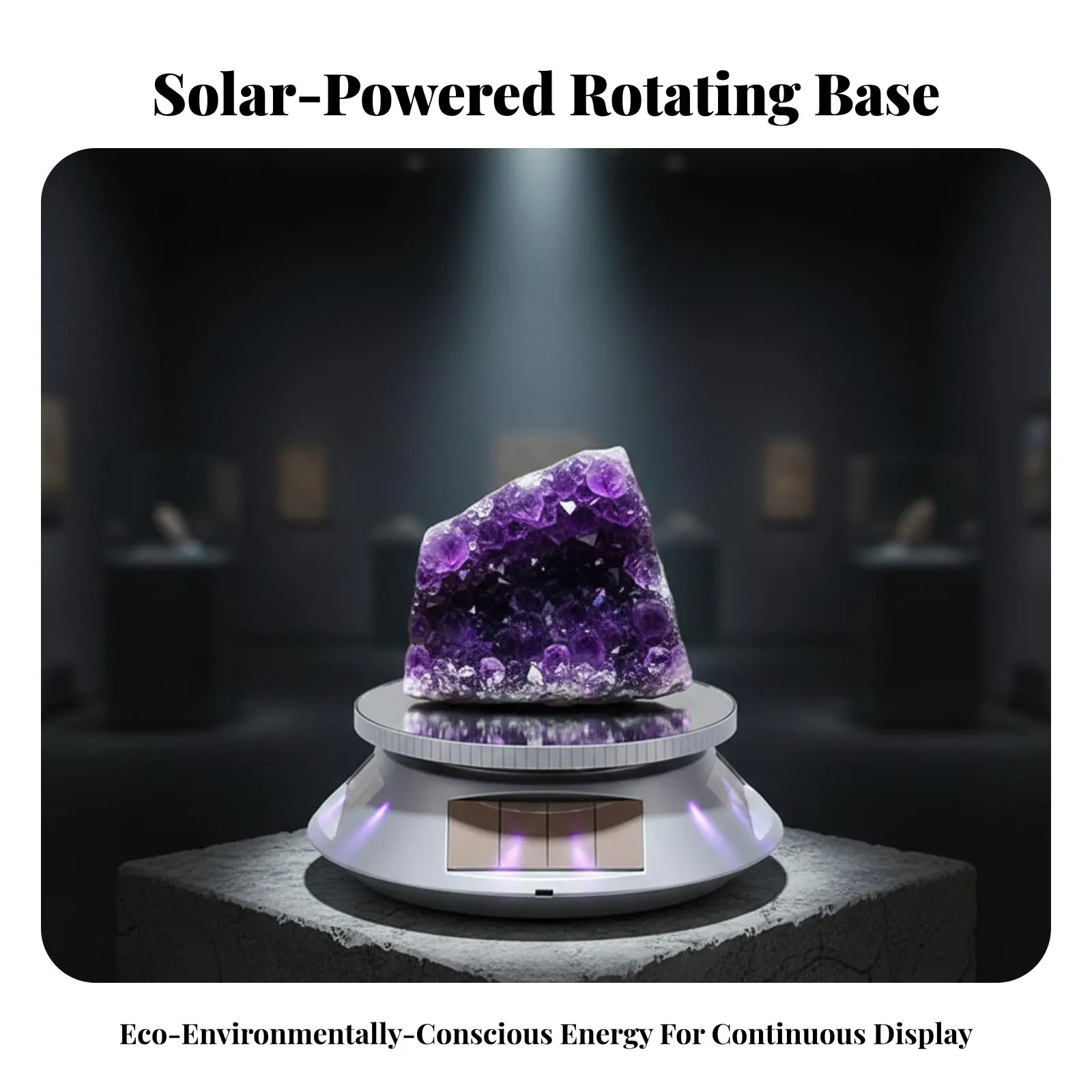 

Solar Powered Display Stand 1kg Load Capacity Two Power Rotating Display 360 Degree Rotating Turntable Fluid Rotation for Home