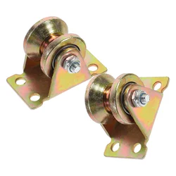 2 Pcs Round Group Scroll Wheel V-shaped Track Pulley Iron Wheels Pulleys for Rope