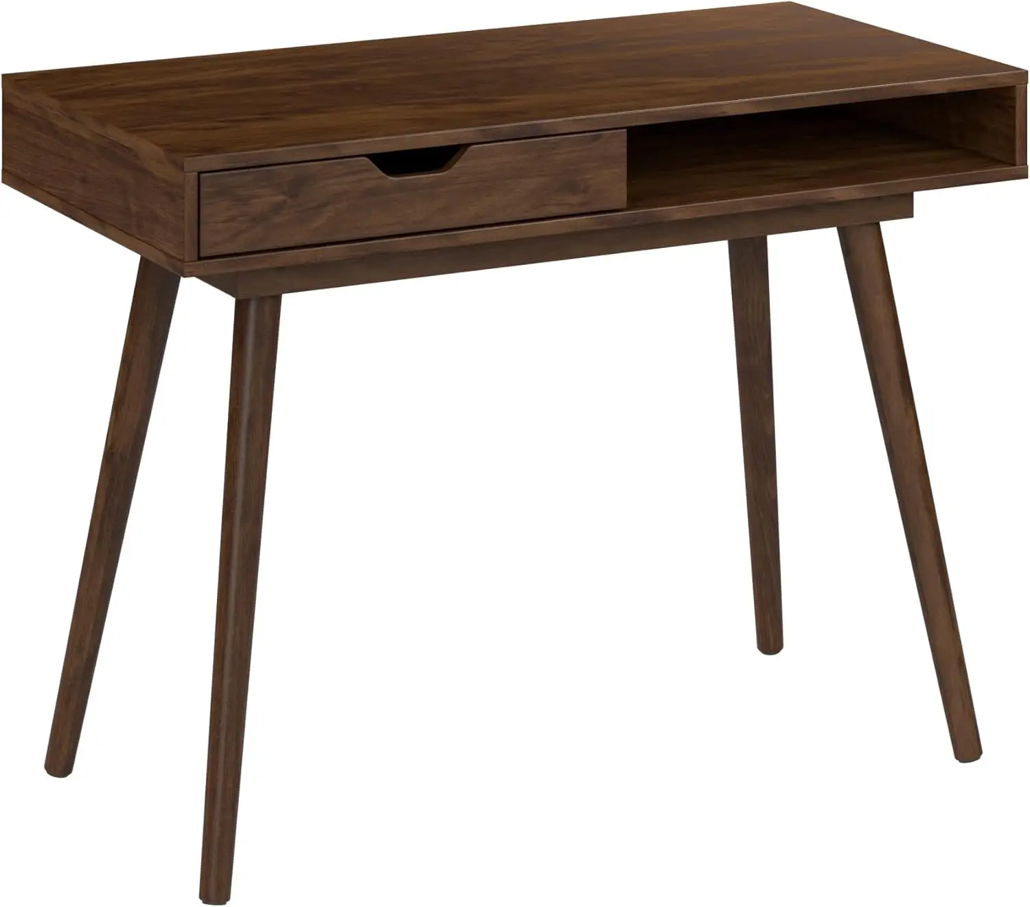 

Bush Furniture Nora 40W Writing Desk in Dark Walnut | Computer Table for Home Office Workspace or Entryway