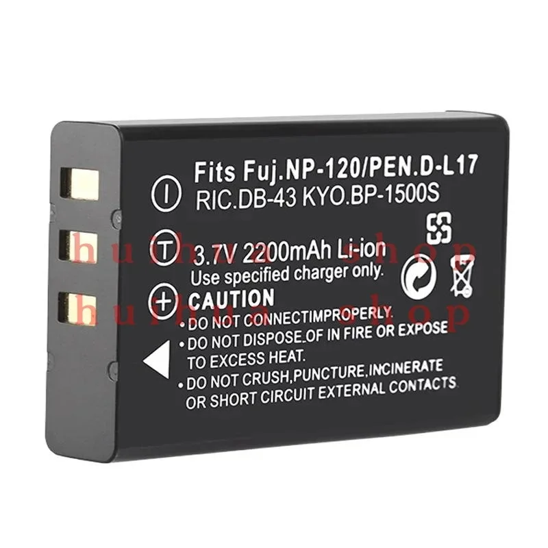 NP-120 NP120 FNP120 DL17 D-L7 DB-43 Battery For Fuji Fujifilm F10 F11 M603 Zoom Pentax MX4 MX550 RICOH GX8 300G 500G USB Charger