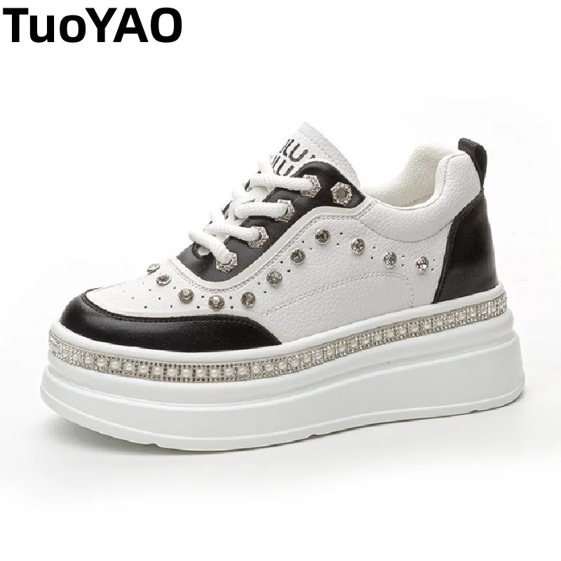 

Женские массивные кроссовки на платформе 8 см, удобные повседневные кожаные спортивные туфли в стиле Dad Shoes для весны и осени