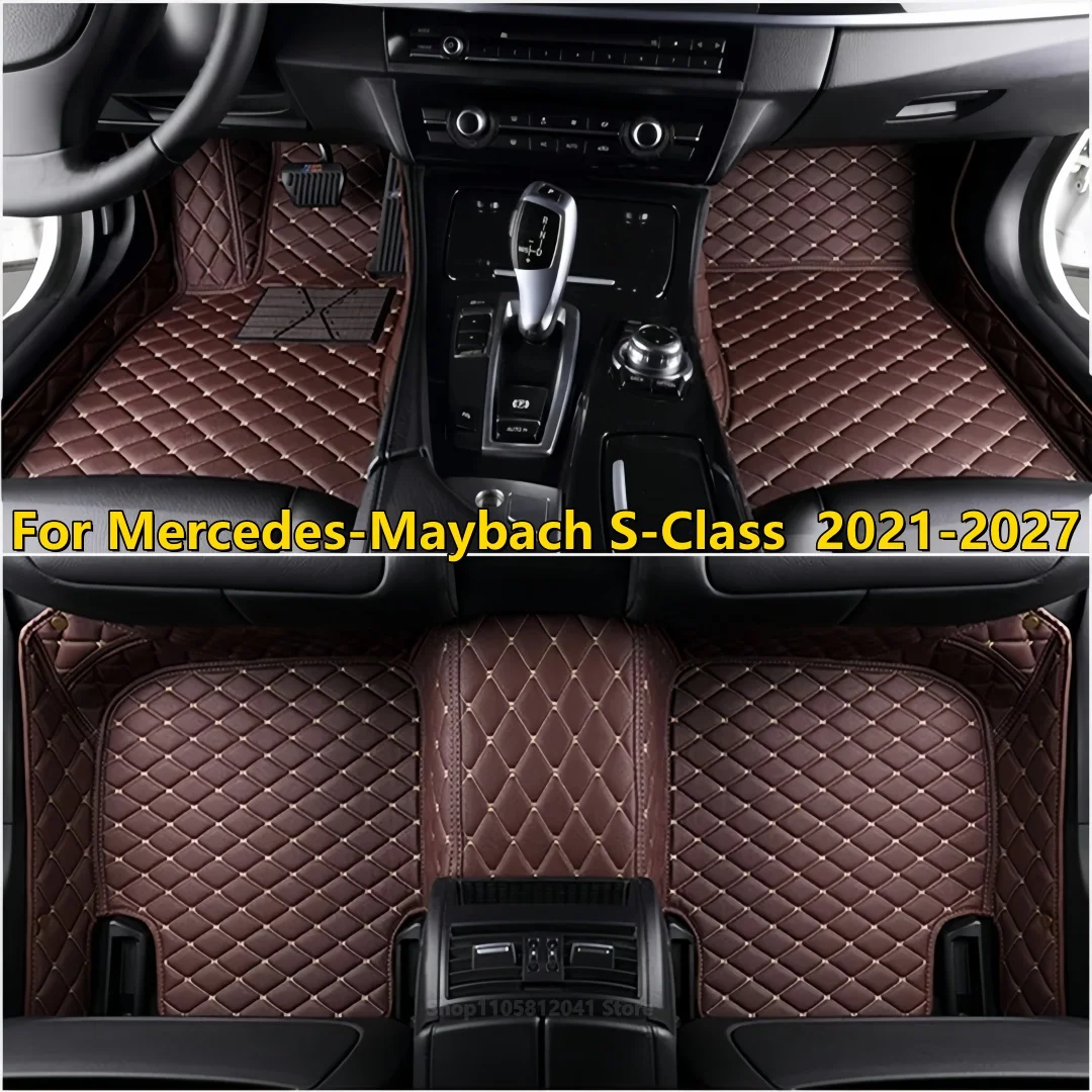 Car Floor Mats Fit For Mercedes-Maybach S-Class 2021 2022 2023 2024 2025 2026 2027 Waterproof Full Set Auto Interior Carpets