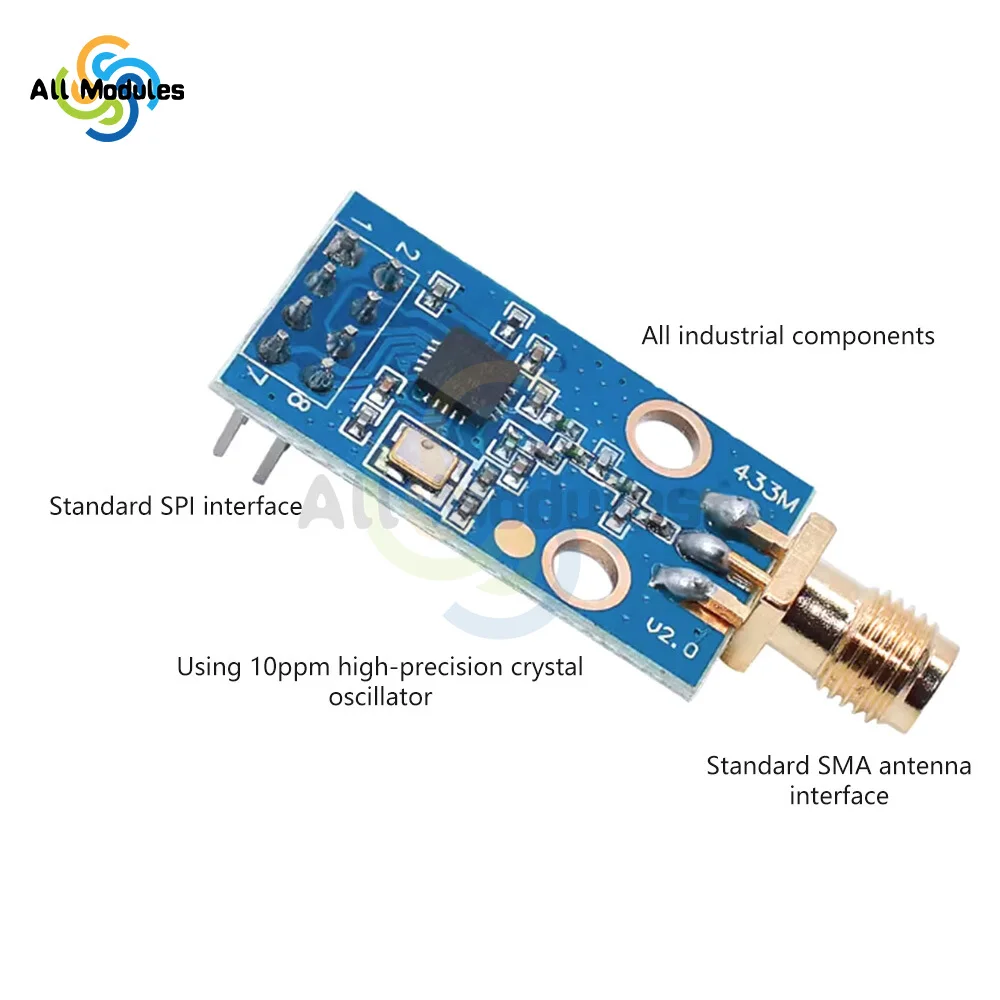 CC1101 433Mhz Wireless Transceiver RF Module Wireless RF Transceiver Module Data Transmission With SMA Antenna