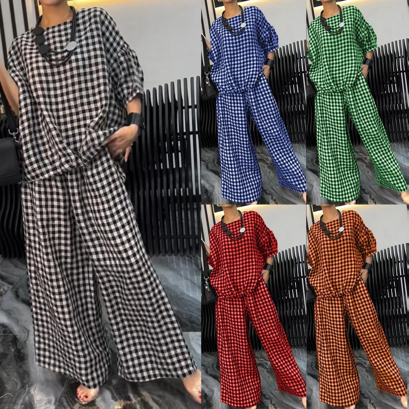 Wide Leg Pants Suit With Elastic Drawstring And Buttons At The Back Fashion Loose Pants Casual Suits 2024 Autumn Winter Y2k