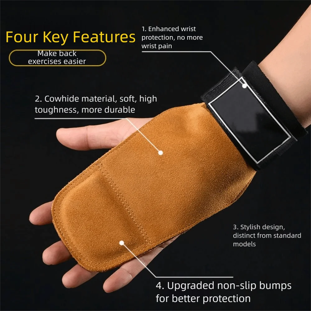 

Lifting Cowhide Gym Gloves Double Leather Anti-Skid Weightlifting Gloves Palm Protection Wristband Deadlift Belt Deadlift