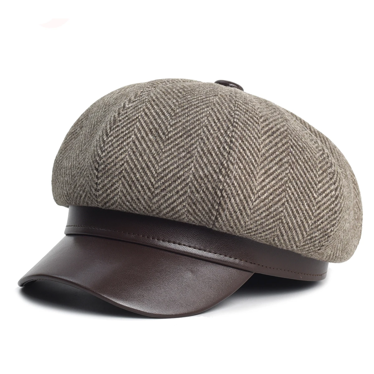 Autumn Winter Hats for Women Solid Plain Octagonal Newsboy Cap Men Ladies Casual Wool Winter Beret Women Painter