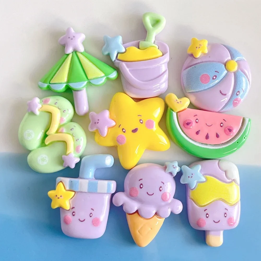 Cartoon Kawaii Mini Stars Resin Cabochons Flatback DIY Charms for Jewelry Making Phone Case Decoration Craft Supplies Bulk