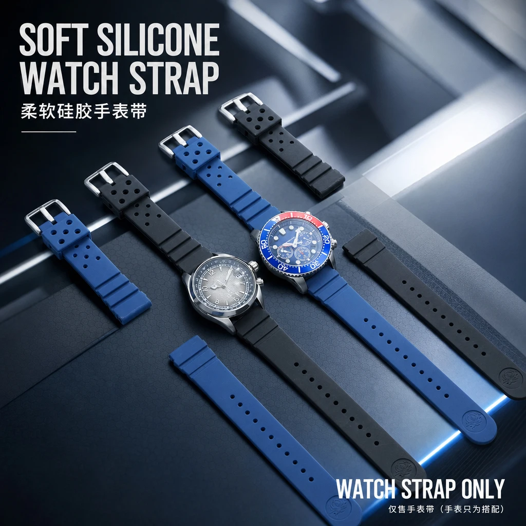 For Seiko 007 “Submariner” Abalone “Little MM” Canned Dive Rubber Strap, 22mm Extended Version SRP777J1 SRPA21J1 SNJ028 DB73BP