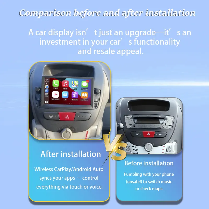 نظام تحديد المواقع نافي سبليت شاشة لبيجو 107 تويوتا Aygo سيتروين C1 2005 - 2014 راديو السيارة الوسائط المتعددة شاشة تعمل باللمس DSP ستيريو No 2 din #2