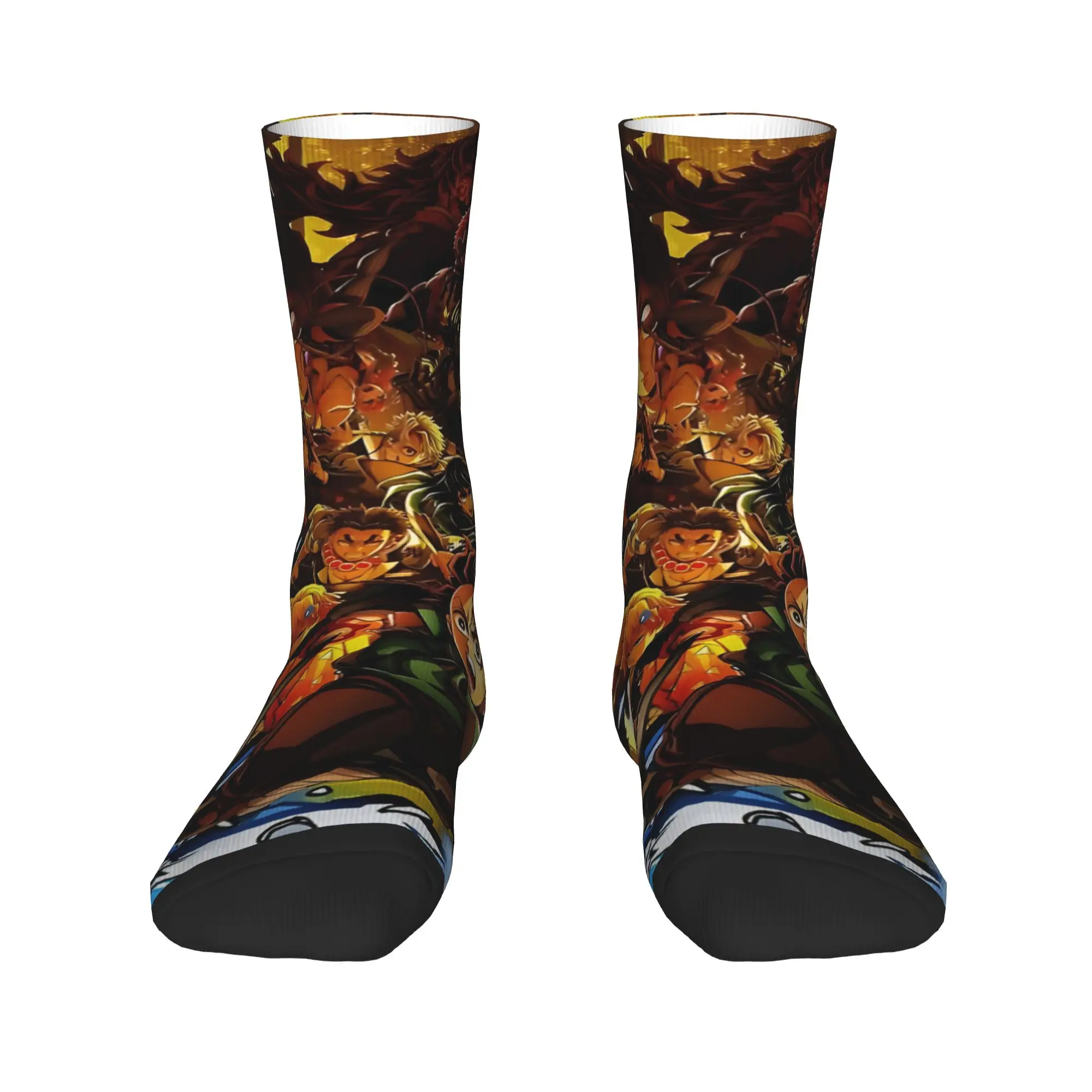 Funny Sock Bandai Demon Slayer Demon Slayer Team Anime Vintage Seamless Pattern Printed Men Crew Socks Casual Men's Socks