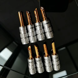 Hifi BFA Male Plug Red Copper Banana Plug Hi-end Banana Jack No soldering for Speaker Cable
