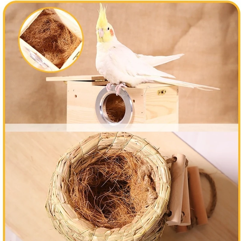 100/200g Coconut Fiber Nesting Material Nest / Fibre Aviary Birds Canaries Finches Nest Filled Grass Bird Cage Accessories