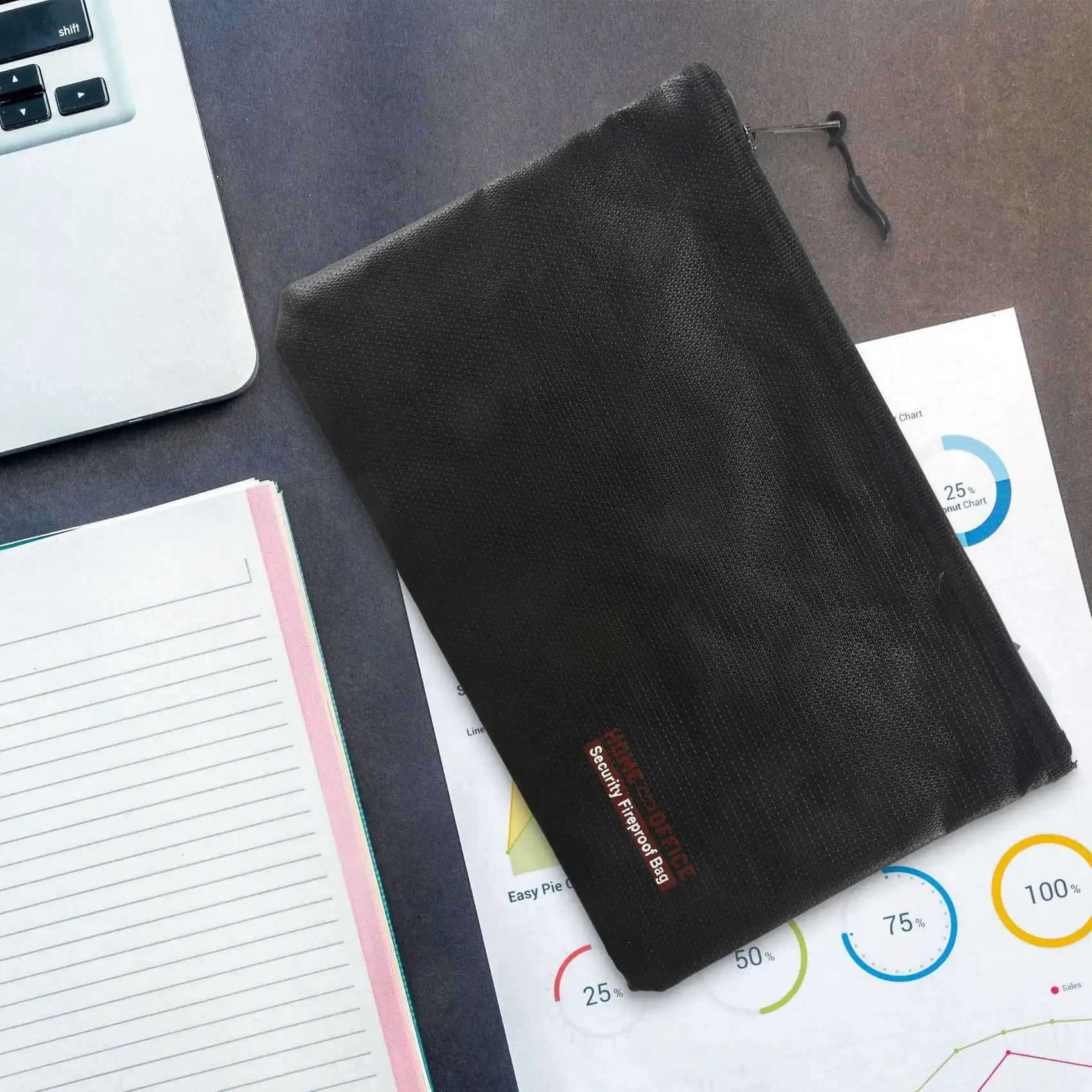 Sacos de documentos à prova de fogo, saco impermeável e à prova de fogo com zíper à prova de fogo para ipad, dinheiro, jóias, passaporte, armazenamento de documentos