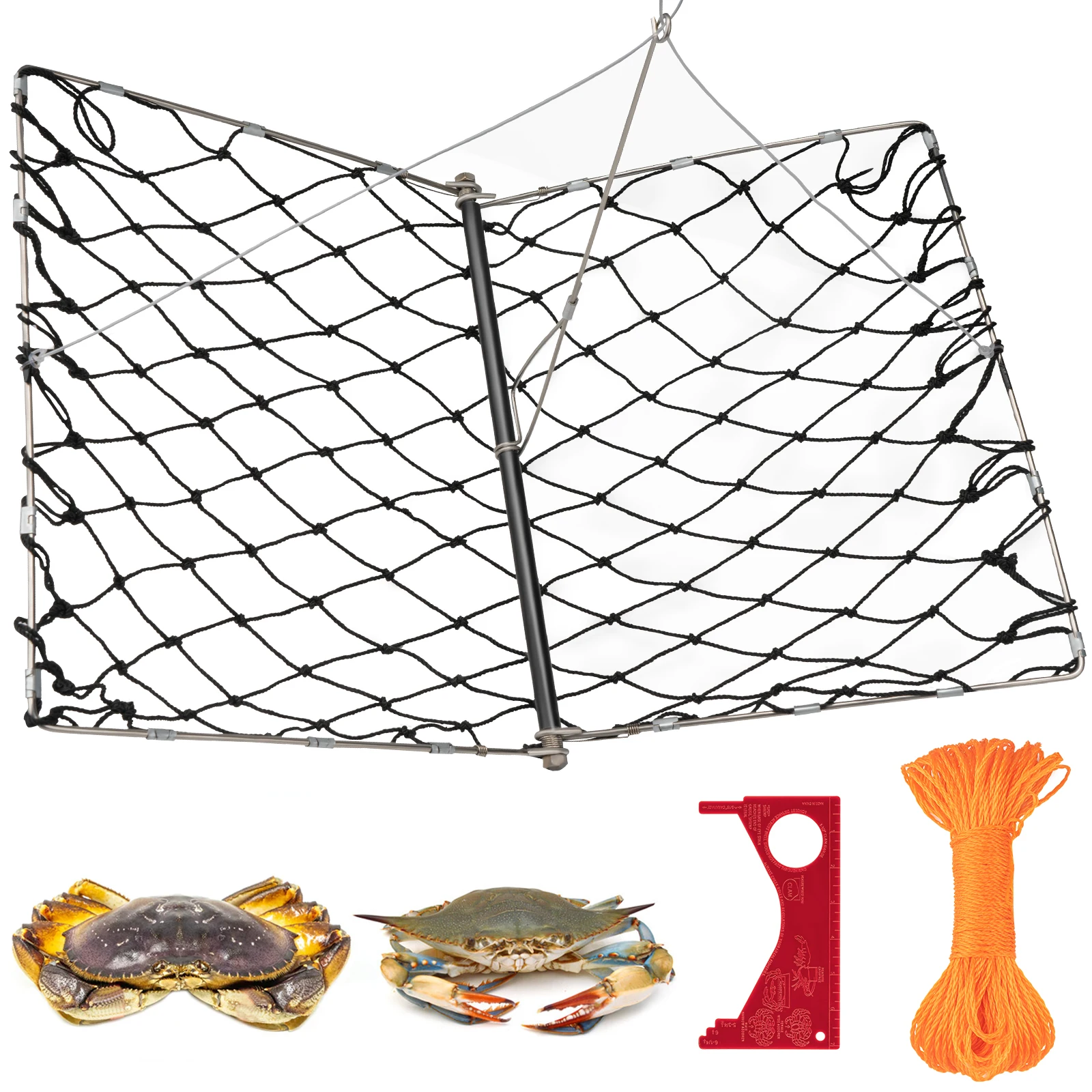 

Qualy Crab Catching Net Foldable Mesh Nylon Fishing Nets For Blue Crabs Crawfish Fishing Net Baits Trap Cast Dip Crab Shrimp Net
