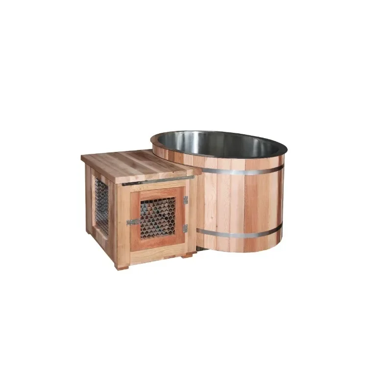 

New Design Wood Cold Plunge Ice Bath With Chiller Single Person For Sports Recovery