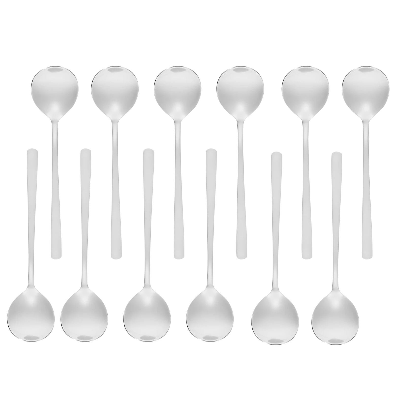

12Pcs Stainless Steel Spoon Elegant Smooth Surface For Dinner Coffee Tea Desserts Home Restaurants Bars