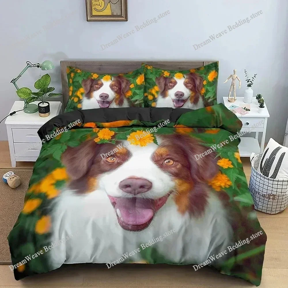 3D Print Happy Dog Woof Duvet Cover Set UK Single Double Queen US Twin Full King Size  Bed Polyester Bedding Set Luxury Gift