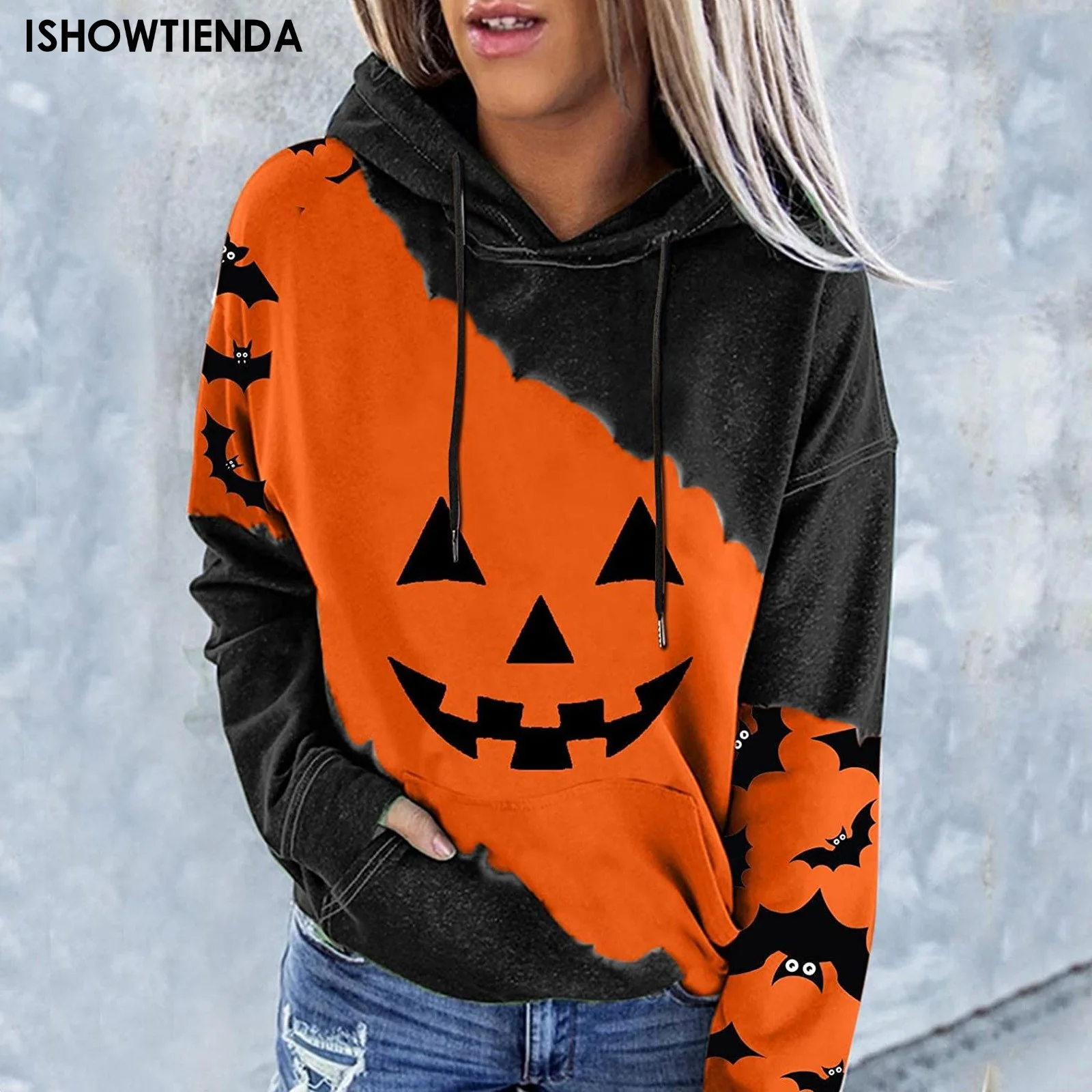 Women S Pullover Hoodie Sweatshirts Women\'s Sweatshirts For Womens Halloween Pumpkin Printing Hoodies Fall Fashion Long Sleeve