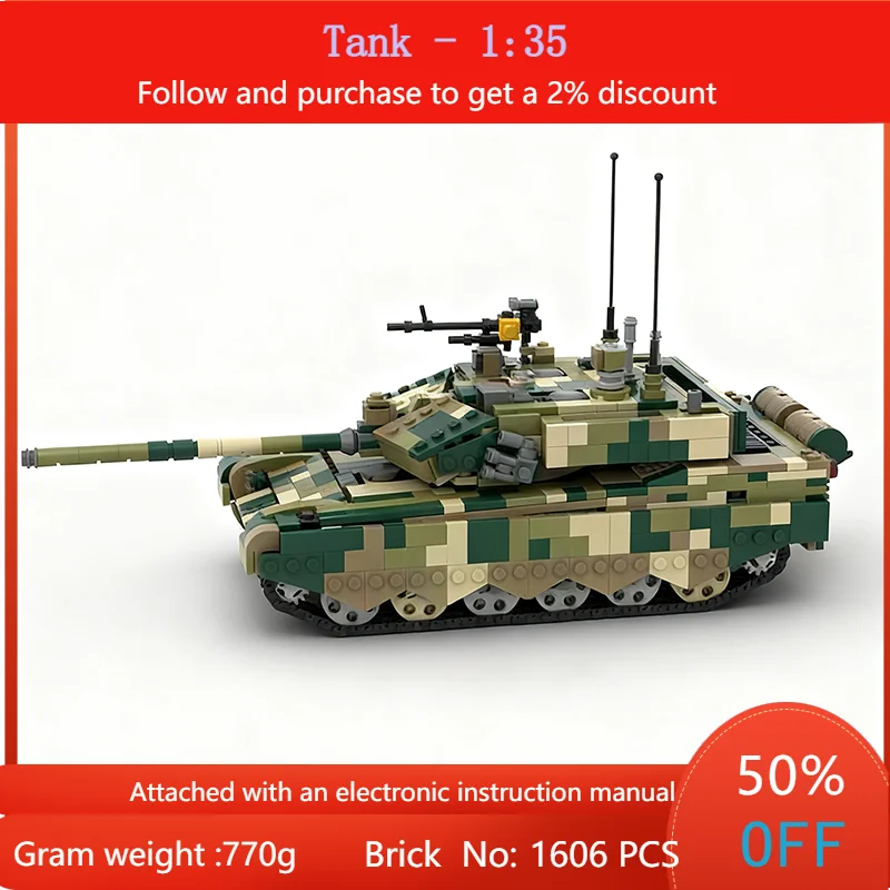 

Building Block Model Tank 1606 Parts MOC Set 1 35 Scale Military Toy for Boys Adults Creative Christmas Gift Idea