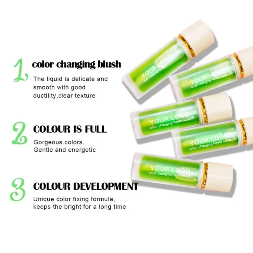 Rubor de aceite para mejillas que cambia de Color PH, hidratante vegano personalizado de marca privada, colorete de larga duración, tinte para mejillas, maquillaje al por mayor