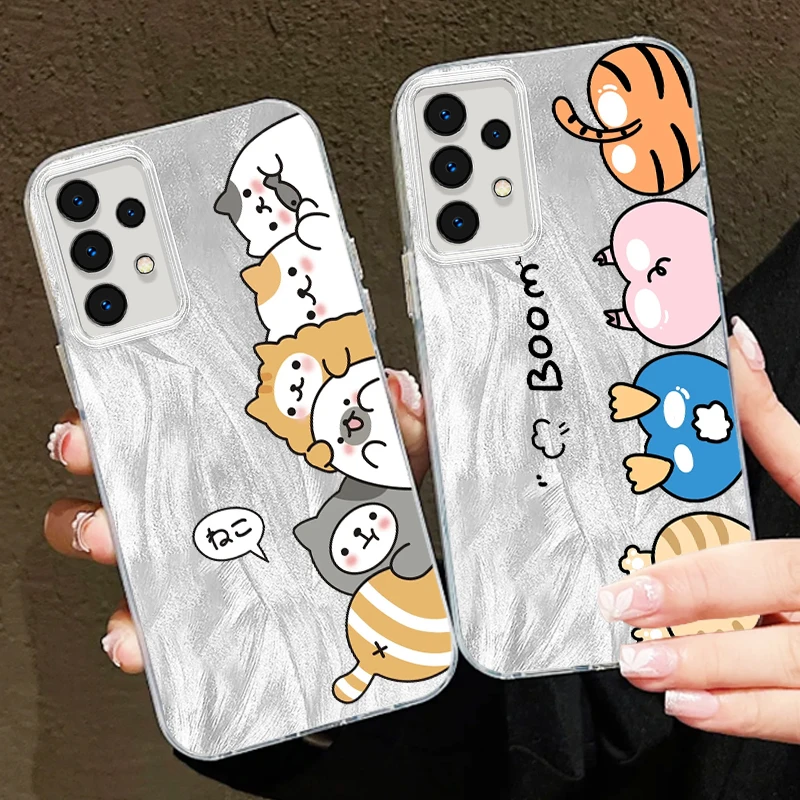 

Animal Butts Cute For Samsung A73 A72 A71 A55 A54 A53 A52 A51 A35 A34 A32 A13 A12 A05 A04 5G Feather Yarn TPU Phone Case