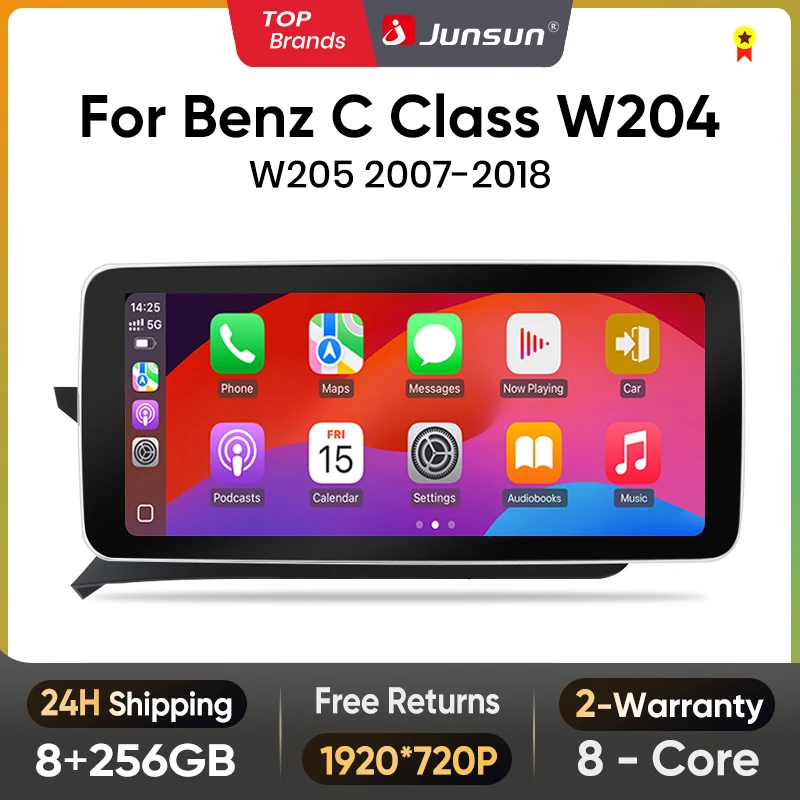 Junsun KSW Qualcomm 665 CarPlay Per Apple Autoradio Multimediale Per Mercedes-Benz Classe C W204 S205 C204 2007-2018 4G WiFi Stereo