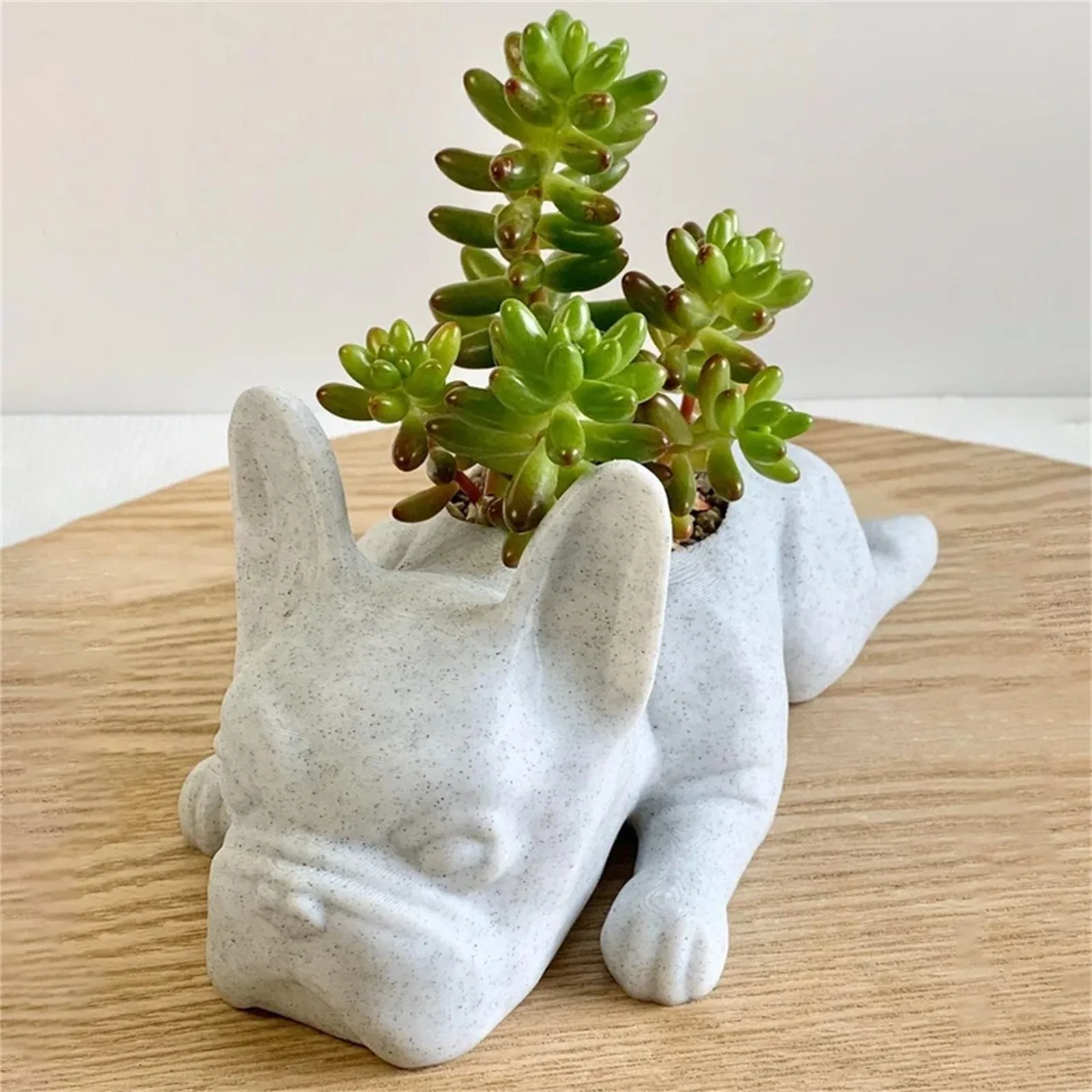 Resin Flowerpot Planter Mini Puppy Plants Planter French Bulldogs Shape Cute Bonsai Flower Pots Home Garden Office Desk Decor