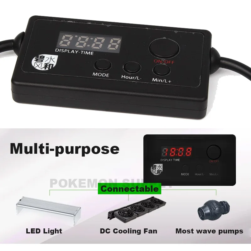 Sterownik LED do akwarium S2 PRO, inteligentny timer, sterowanie świtem i zatrzaskami, ściemniacz, kompatybilny z Chihiros, możliwość podłączenia wentylatora DC i pompy falowej. — zdjęcie 3