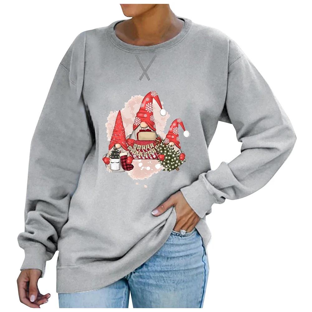 

Fashion 3D Printed Loose Long Christmas Fashion 3D Printed Loose Pullovers Comfortable Xmas Women's SweatshirtWomen's Sweatshirt