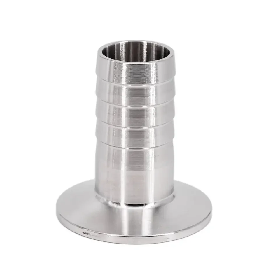 6mm to 38mm reducing sanitary coupling with tri-clamp ends, stainless steel 304 or 316L, round head, cast construction, flange c