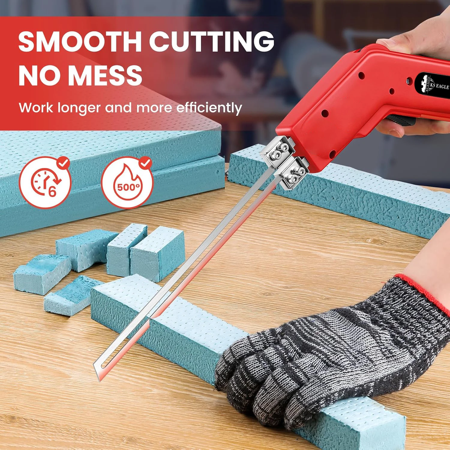 

KS EAGLE Electric Styrofoam Knife Hot Wire Foam Cutter Cut Polystyrene Hot Wire Foam Cutter 250w Electric Hot Cutter Tools KIT