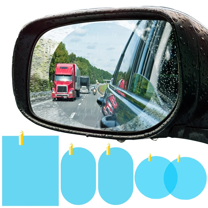 Car Rearview Mirror Sticker Rain-proof Waterproof Anti-fog Film Round square Universal Motocycle Mirror Anti-reflective Film