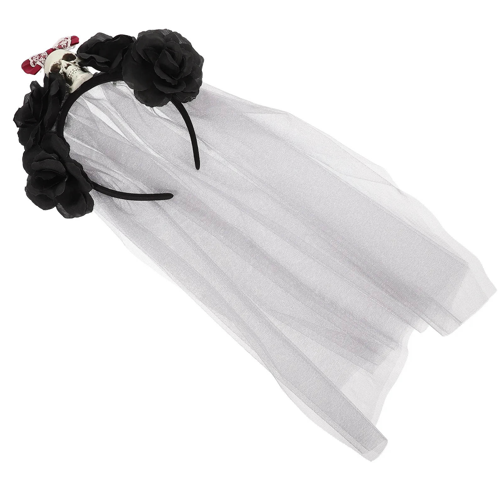 

Skull Headb Hair Ribbon Women Plastic Performance Prop Halloween Headdress Zombie Cosplay Costume Accessory Lace Material
