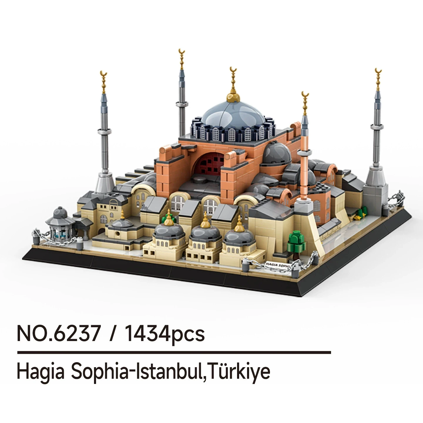 1434PCS Hagia Sophia-lstanbul Building Blocks Large scale World Famous Architecture Model Assembly Bricks Toys For Children Gift