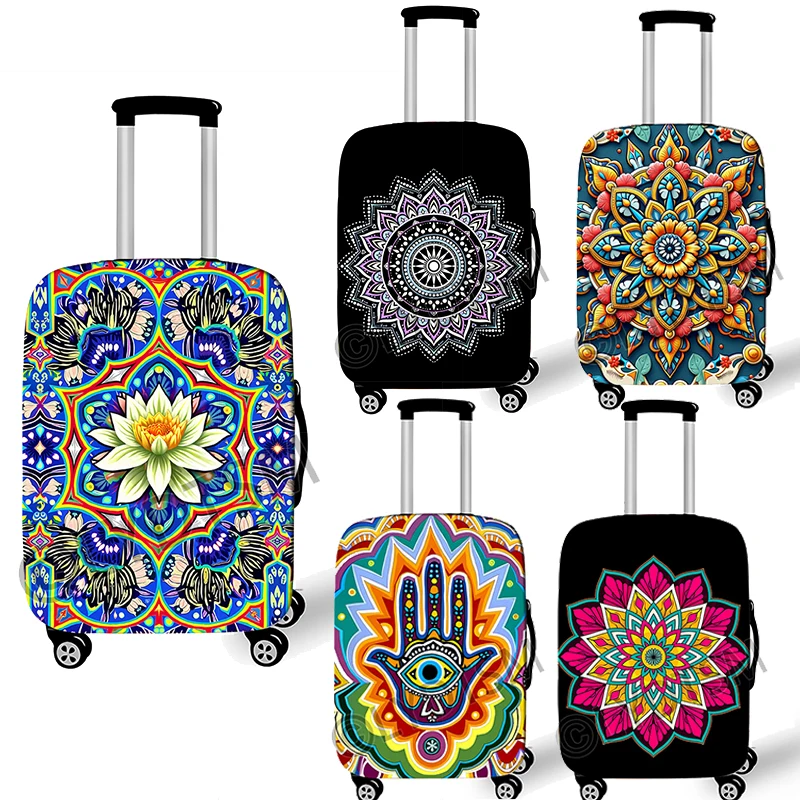 

18-32 Inches Bohemia Lotus Mandala Flower Luggage Cover Hamasa Hand Trolley Protective Suitcase Covers for Travel Gift