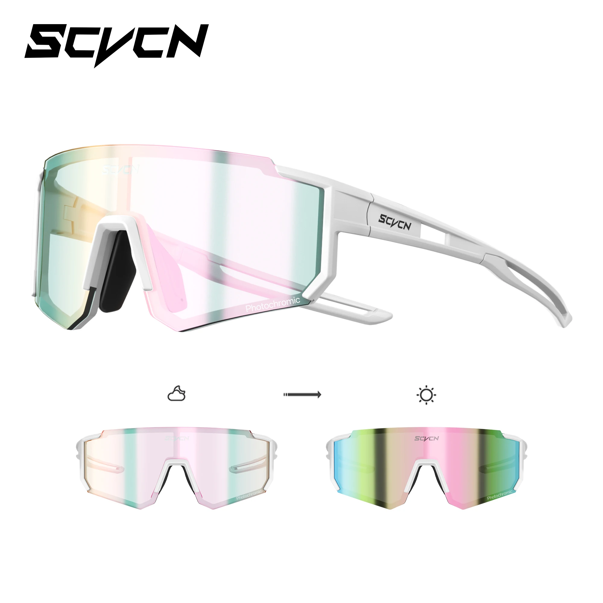 SCVCN Mädchen Sport Sonnenbrille Kinder Radfahren Brille Photochrome UV400 Jungen Baseball Outdoor Brillen Laufen Wandern Sonnenbrille