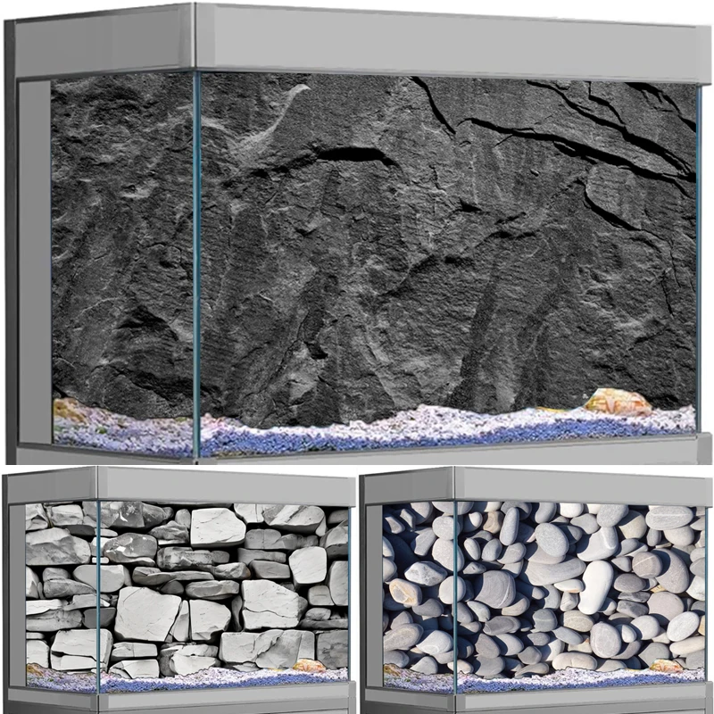 

Aquarium Background Sticker Stone texture Grain Poster Fish Tank Decoration Self Adhesive Wallpaper 3d Background