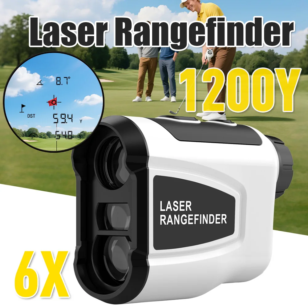 

(USA Stock) Laser Golf Rangefinder 1200 Yards 6X Magnification with Slope Flag Lock Vibration Golf Range Finder750mAh