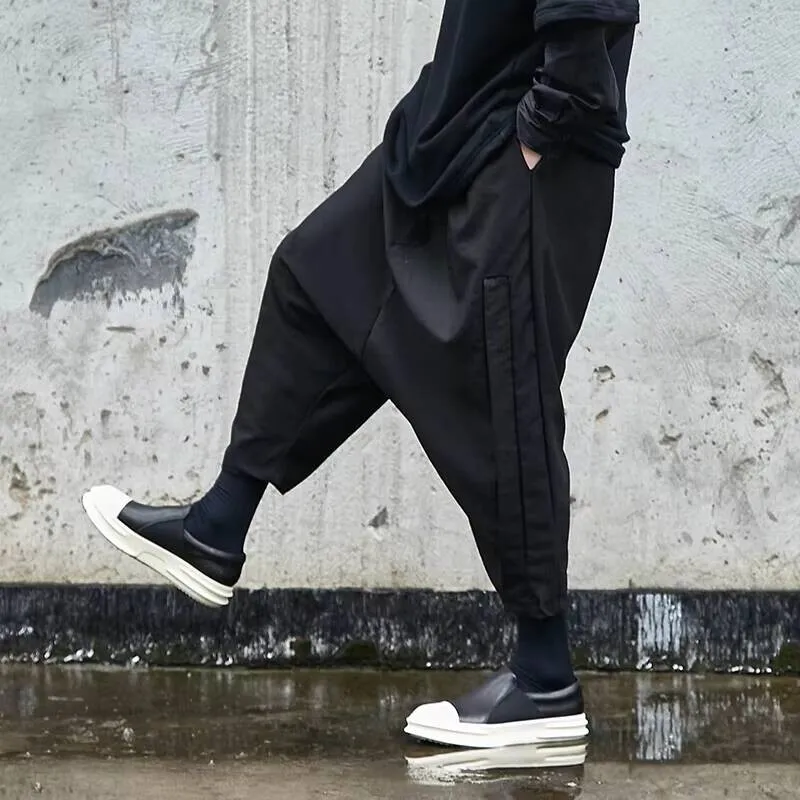 

New Hair Dark Classic Men's Personality Simple Stylist Out Of The Fold Fashion Trend Casual Loose Haren Pants