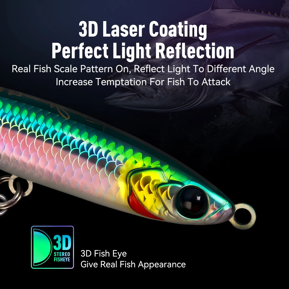 المملكة المياه المالحة الصيد إغراء غرق قلم رصاص الطعوم 135/160 مللي متر 62/90/110 جرام سمك السلمون المرقط باس إغراء خطاف ثلاثي طويل الصب Pecsa معالجة