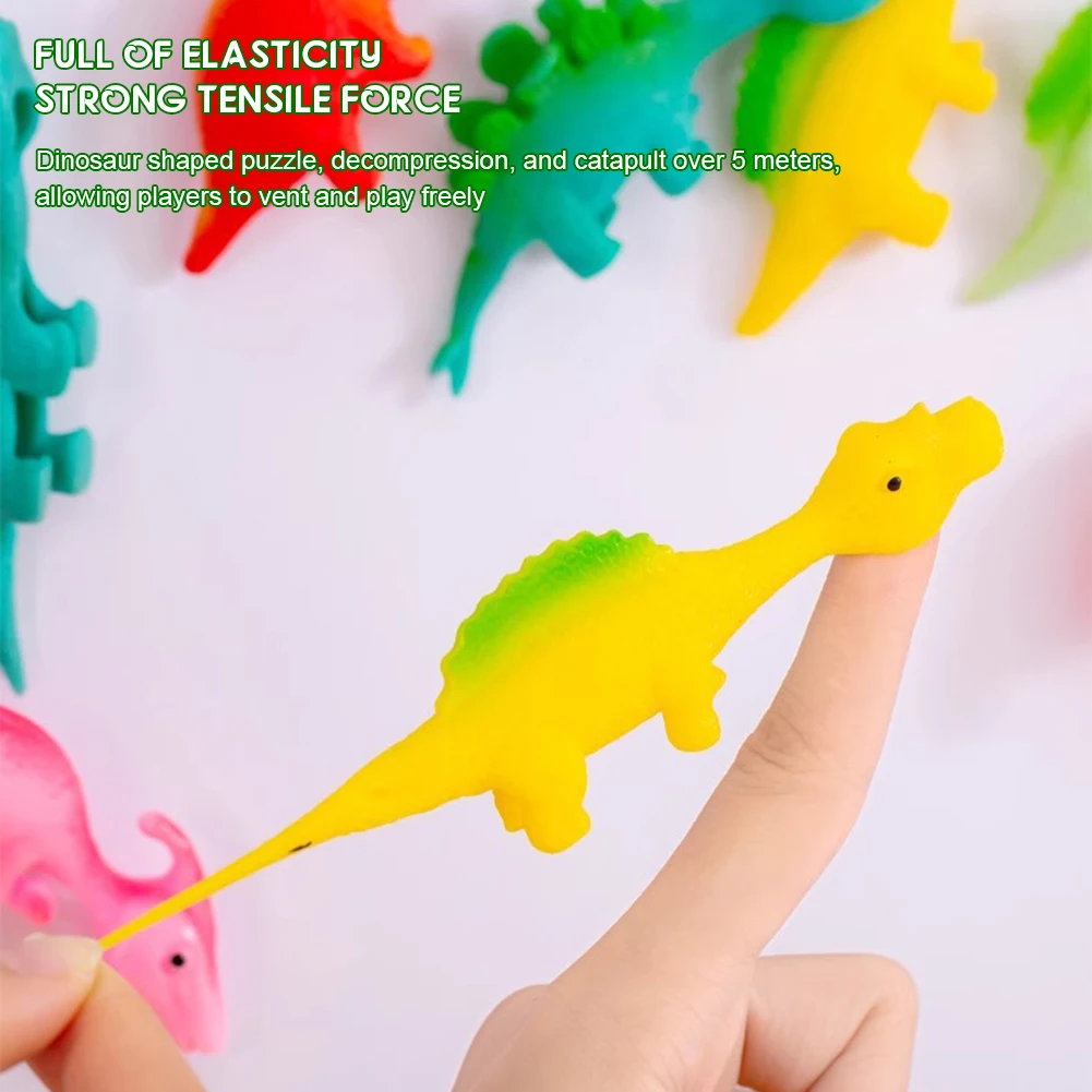 ​1/10/20pcs Slingshoting Dinosaur Finger Toys Soft High Elastic Decompression Toy For Children Boys Girls