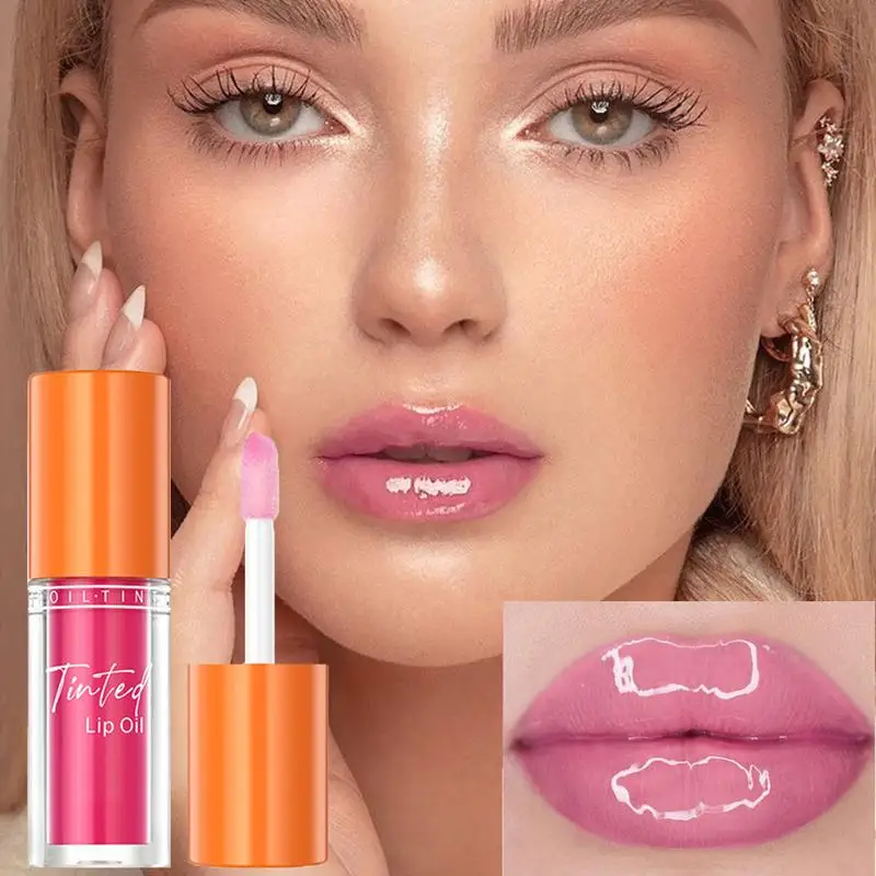 Bálsamo hidratante de brillo de labios transparente, aceite de labios tintado de gelatina de cristal, brillo de lápiz labial no pegajoso, maquillaje de labios, herramienta para el cuidado de los labios, nuevo