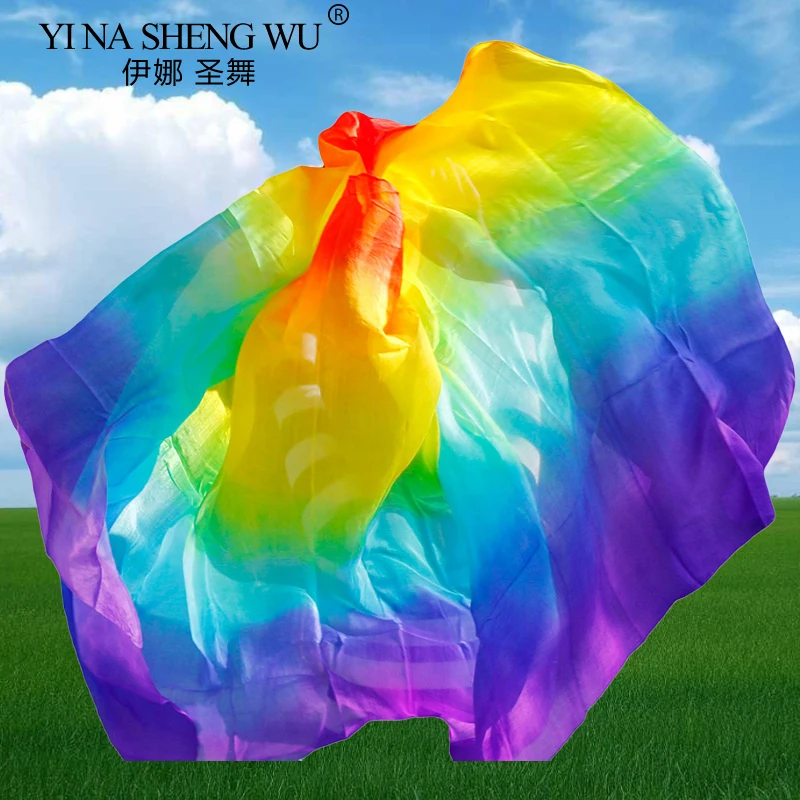 100 Silk Belly Dance Scarf Women Professional Long Flowing Veil Shawl Classical Dance Stage Performance Accessory Wholesale