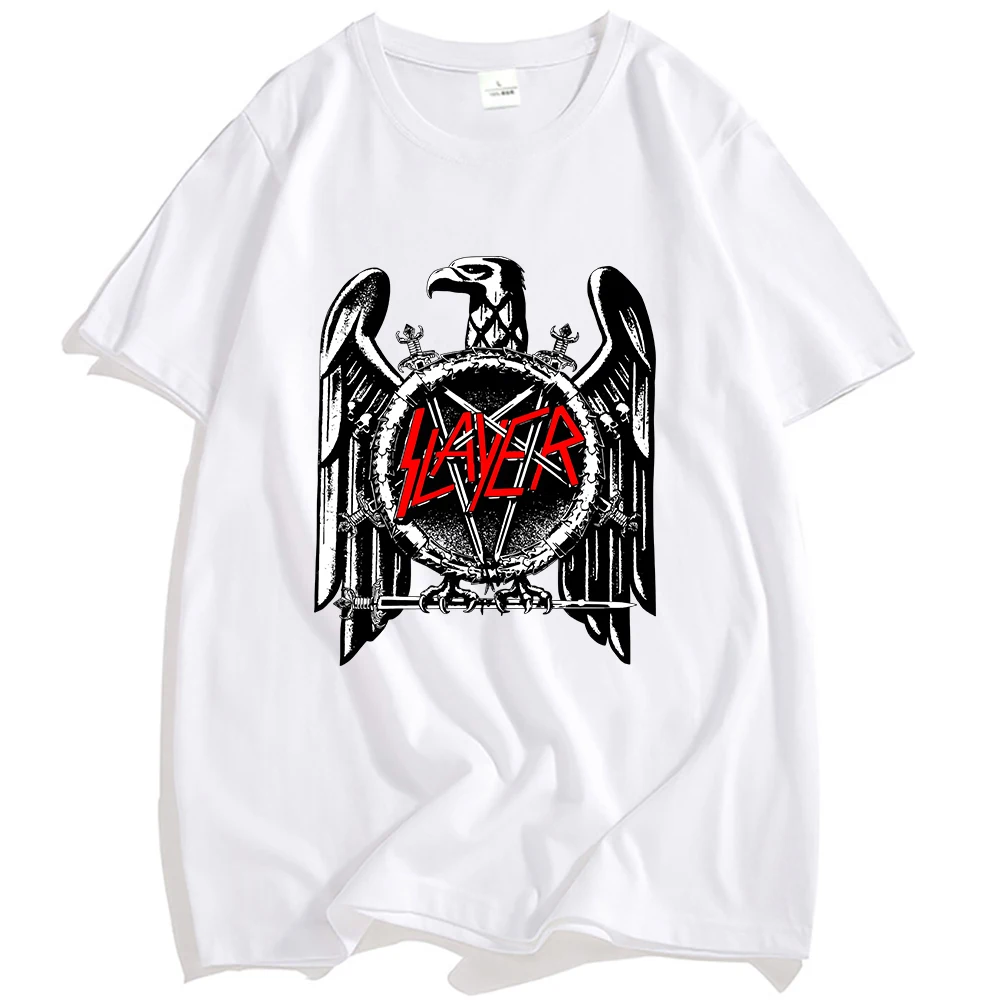 

Slayer Eagle Graphic Printing T-shirt Cotton Short Sleeve Casual Male Tshirt O-neck Street Style Unisex Streetwear Men/Women Tee