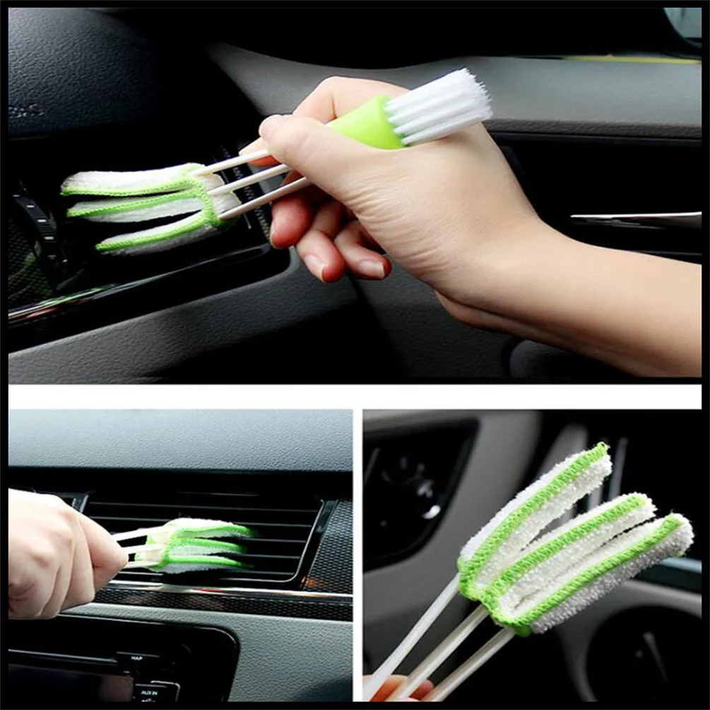 2In1 Green Car Cleaner Brush Vent Blinds for Mercedes Benz GLA 200 220 250 260 B200 A180 A200 A220 A260