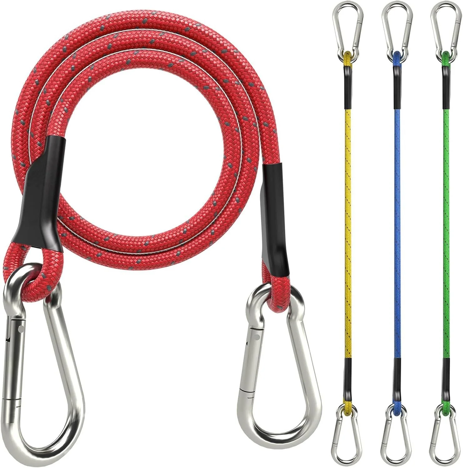 Heavy-Duty Latex Bungee Cords with Metal Hooks Durable Cargo Tie Down Strap Super Elastic Stretching Rope for Luggage Transport