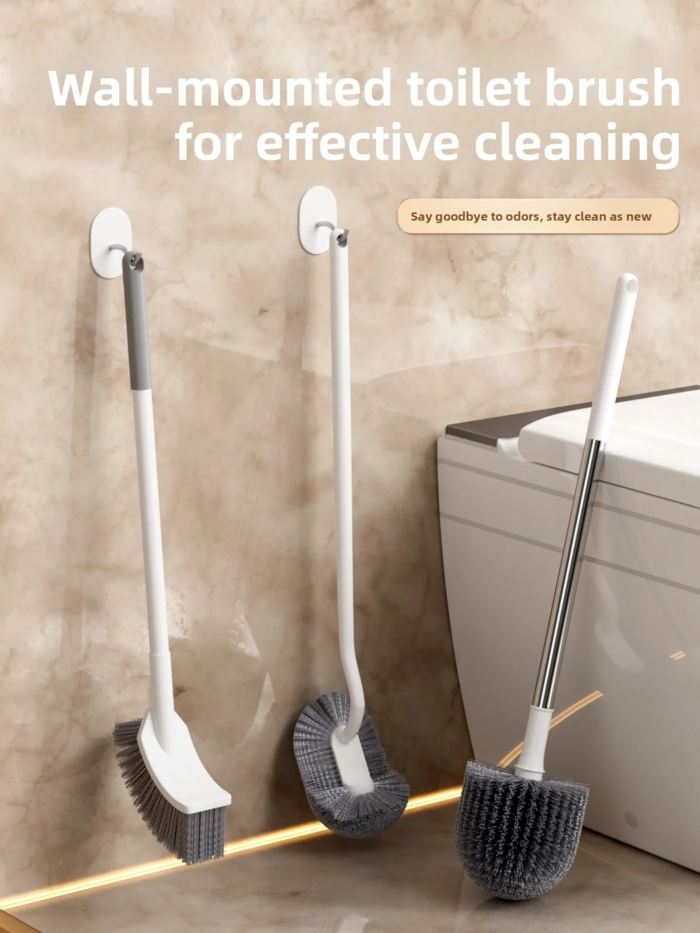 

Long Handle Toilet Bru Wall Mounted No Dead Angles Household Batoom Cleaning Tool Toilet Cleaning Godd ace RY-C-JC0365