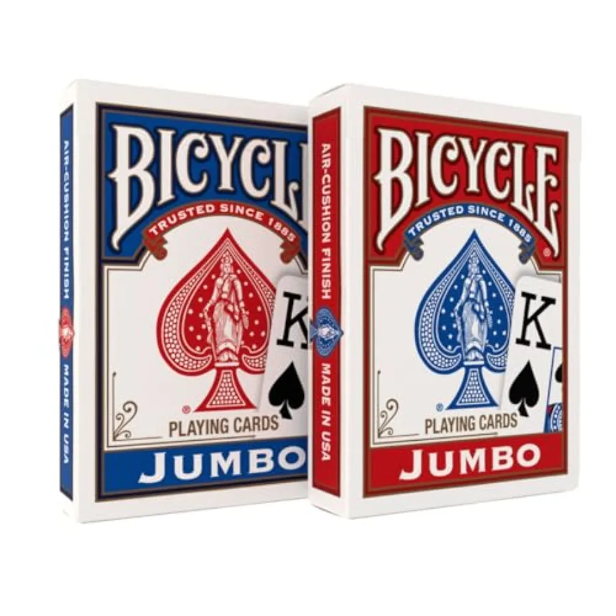 Poker Size Jumbo Index Playing Cards for card games plastic-coated paper assorted colors extra-large index for easy reading